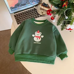 Sudadera infantil acolchada de invierno con estampado navideño