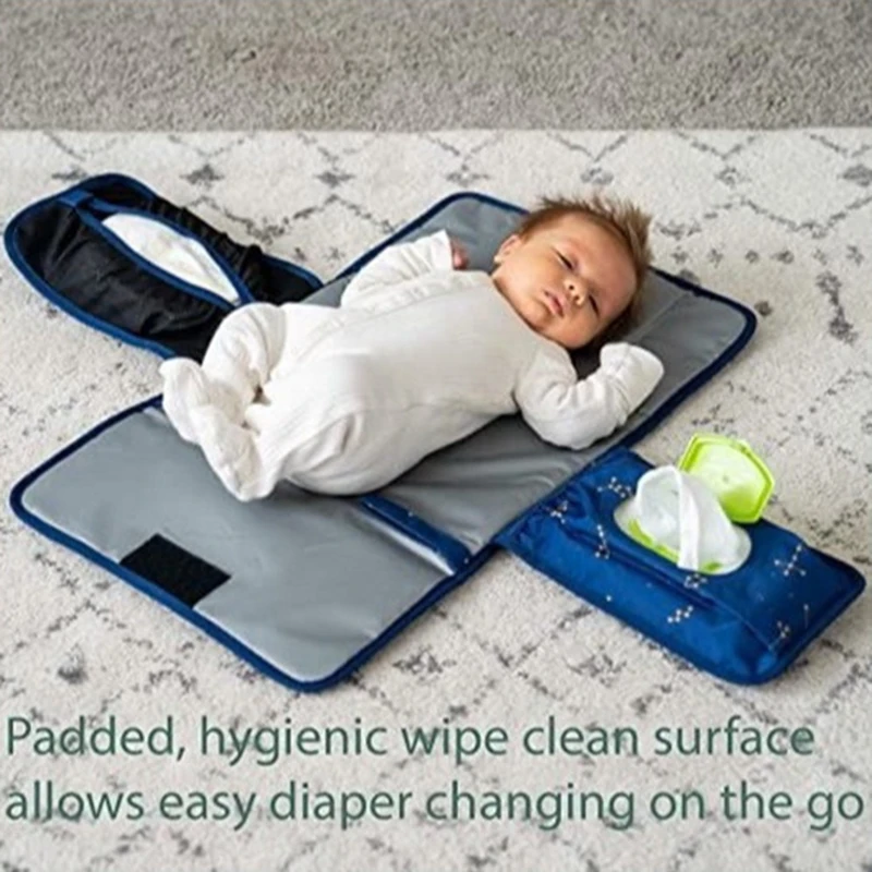 Cambiador de pañales plegable impermeable para bebé recién nacido portátil - imagen 2