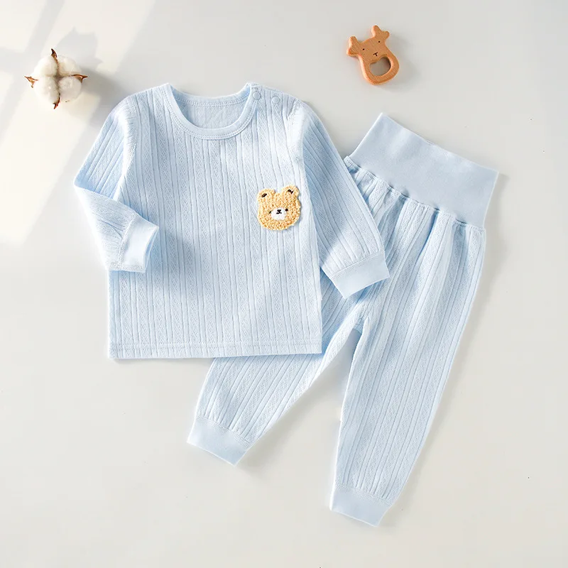 Conjunto pijama de algodón para bebé de manga larga sin costuras - imagen 4