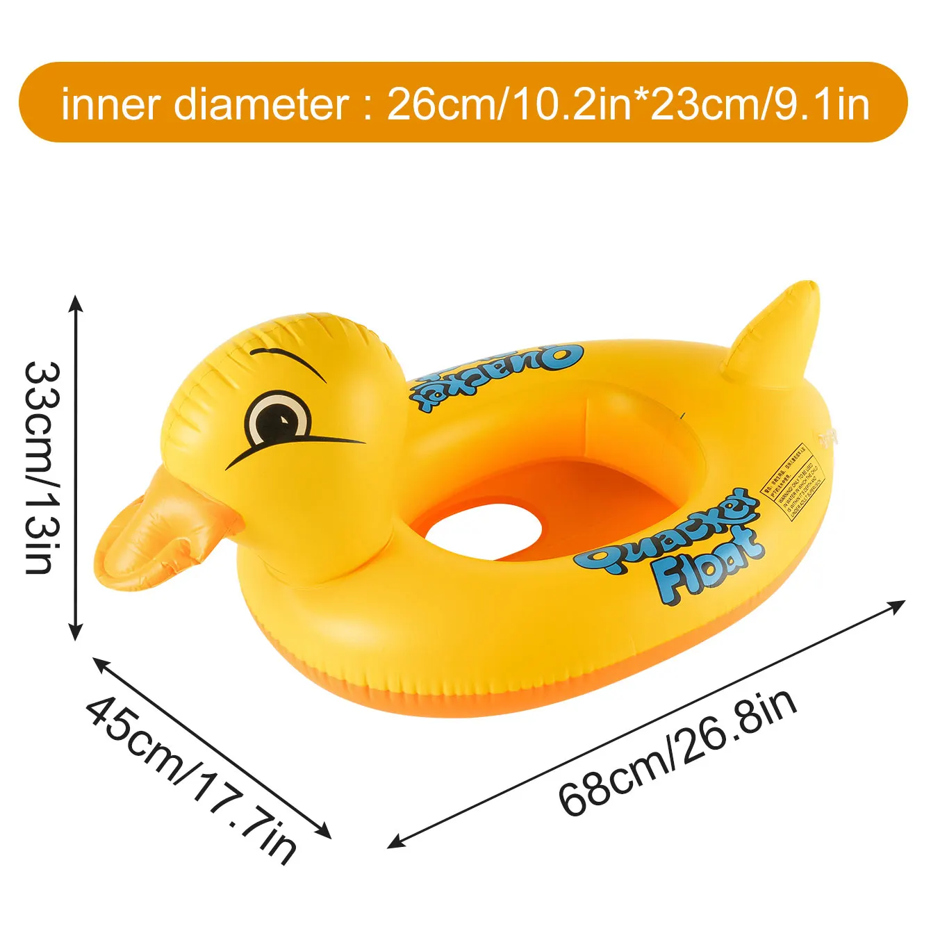 Flotador hinchable pato con anillo de asiento para piscina y playa - imagen 2