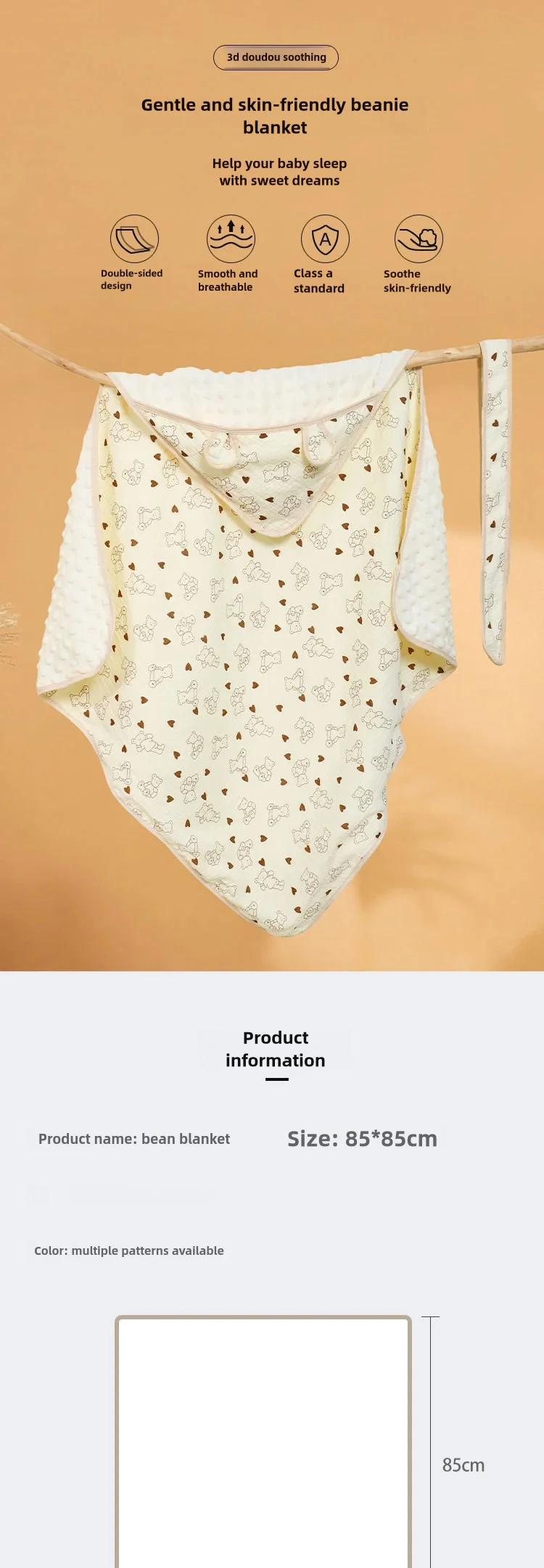 Manta para envolver a bebés con tacto suave