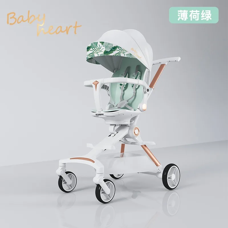 Carrito de bebé plegable con silla elevada y clic