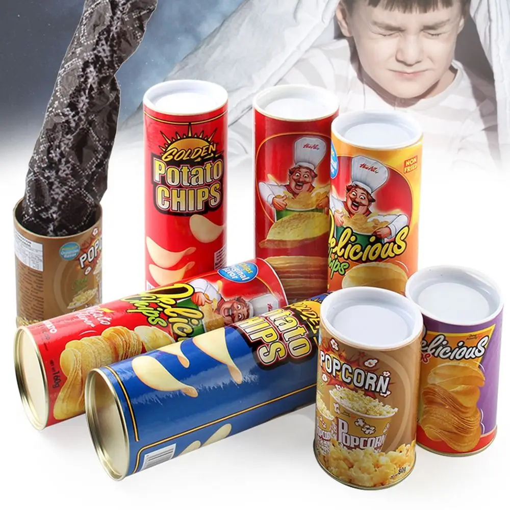 Lata cerrada con diseño de patatas fritas