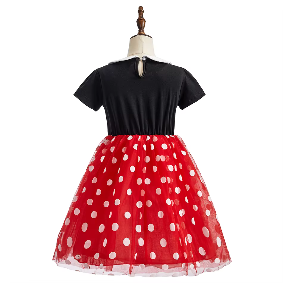 Vestido veraniego con lunares para niñas y diadema orejas ratón - imagen 3