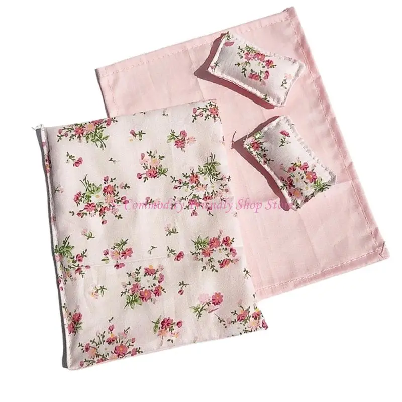 Casa muñecas: juego de cama con edredón y almohada infantil mini - imagen 3