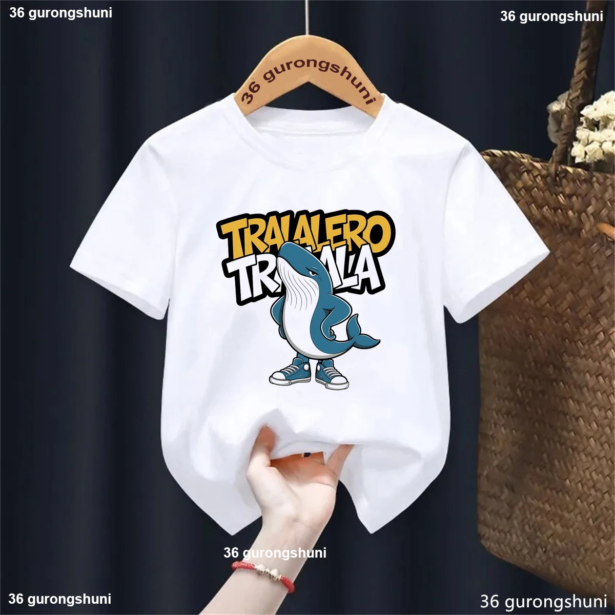 Camiseta Brainrot Tralalero de delfines divertida para niños - imagen 3
