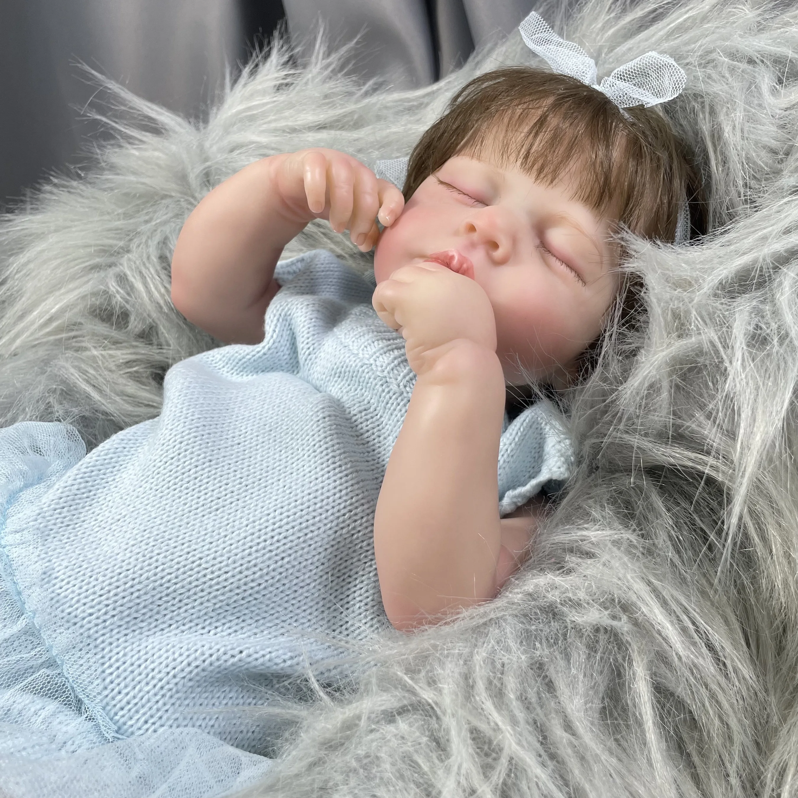 LouLou muñeca reborn para niña con pelo enraizado a mano - imagen 5