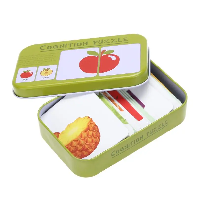 Rompecabezas cognitivo de tarjetas con coche y frutas para bebés - imagen 4