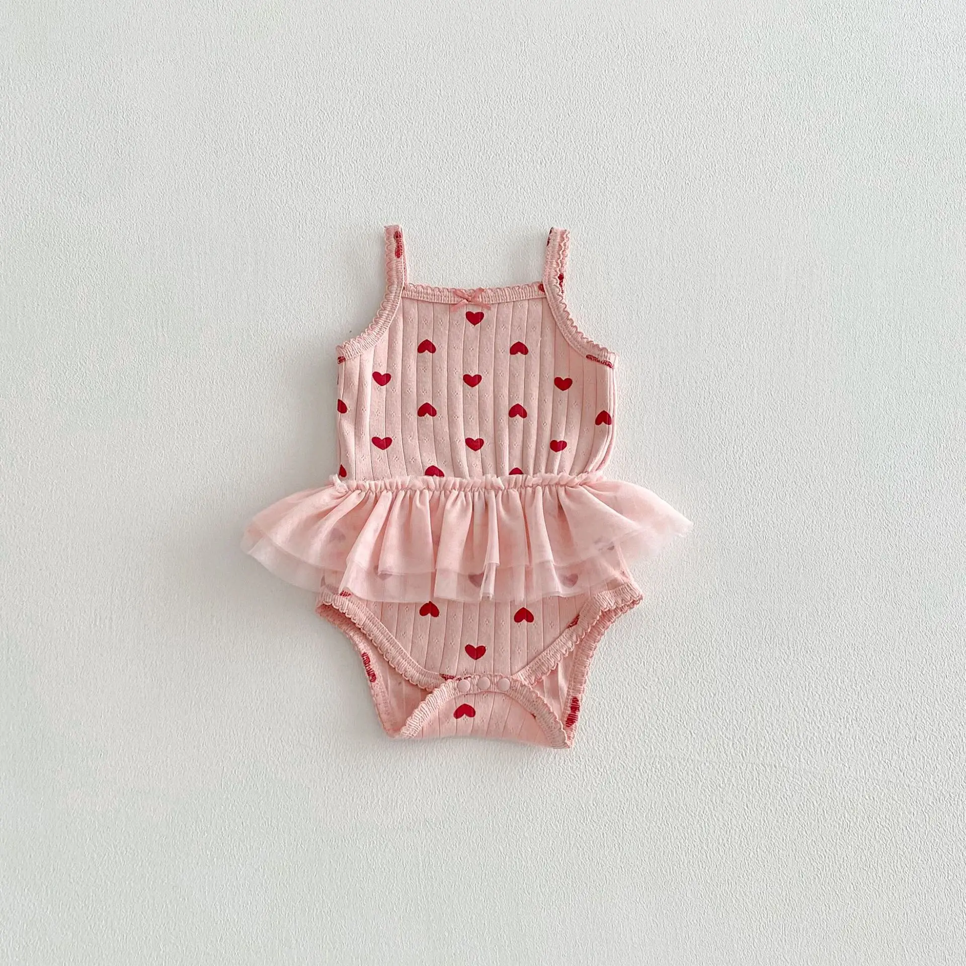 Body de bebé con corazón para niña – Algodón suave veraniego - imagen 5