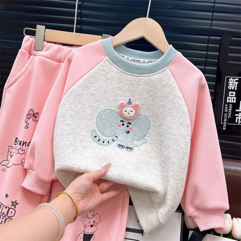 Conjunto de terciopelo grueso para bebé cálido de invierno - imagen 4