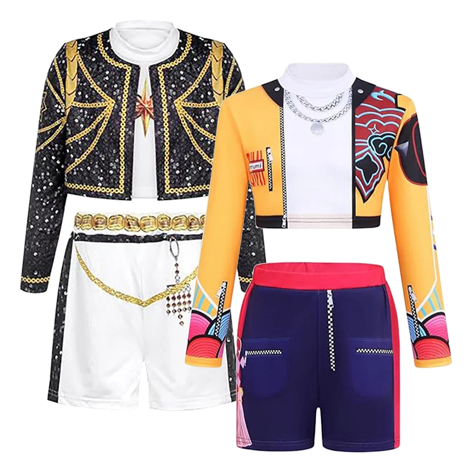Disfraz k-pop de cazador para niñas: chaqueta y pantalones cortos - imagen 5