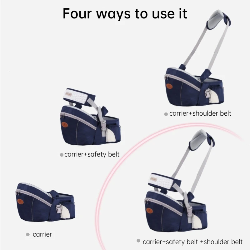 Portabebés ergonómico con asiento de cadera acolchado y bolsillo