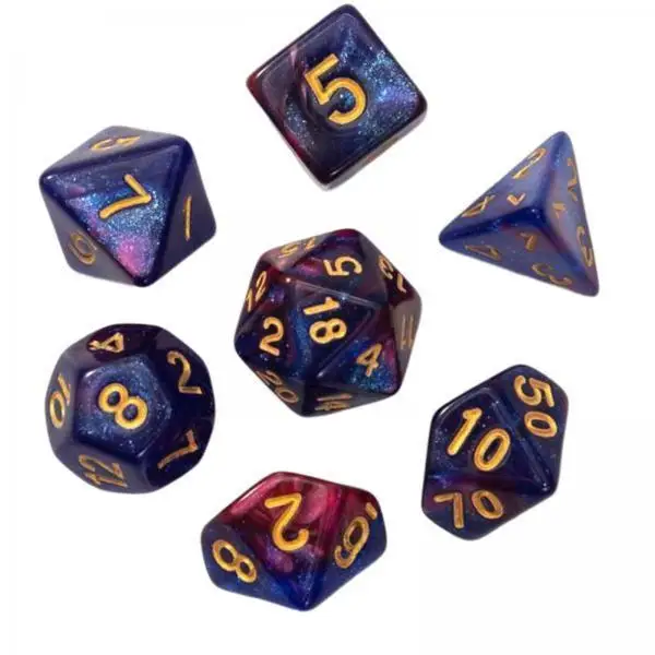 Dados poliédricos acrílicos de colores para juegos de mesa