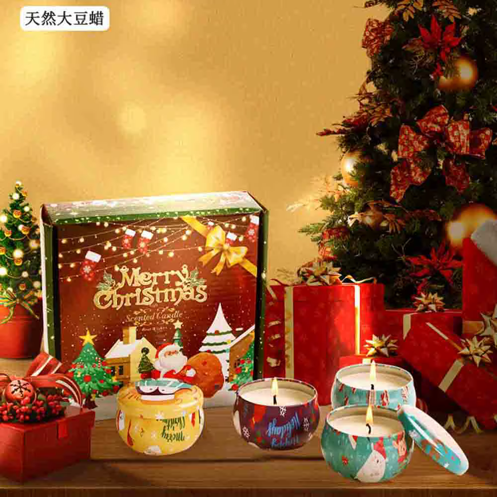 Velas aromáticas con cera de soja y adornos navideños - imagen 3