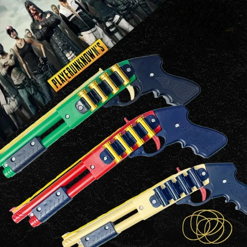 Pistola lanzadora de gomas para niños, juego seguro de cumpleaños - imagen 4