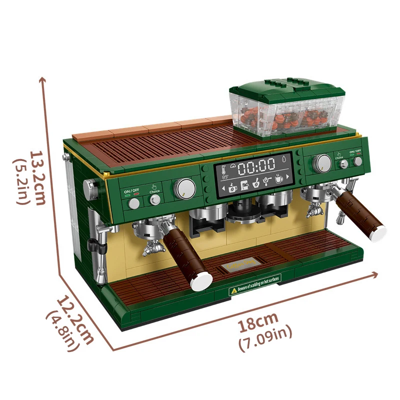 Cafetera de juguete vintage con bloques para niños, estilo clásico - imagen 4