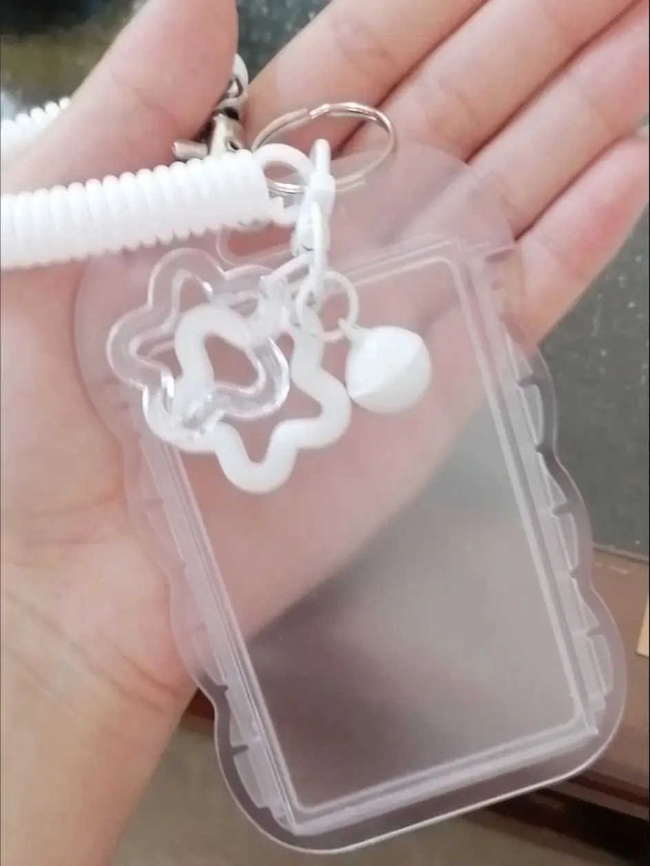 Porta carnet transparente con llavero para tarjeta de identificación