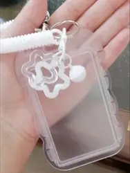 Porta carnet transparente con llavero para tarjeta de identificación