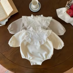 MILANCEL body de encaje para niña – traje una pieza cuello princesa