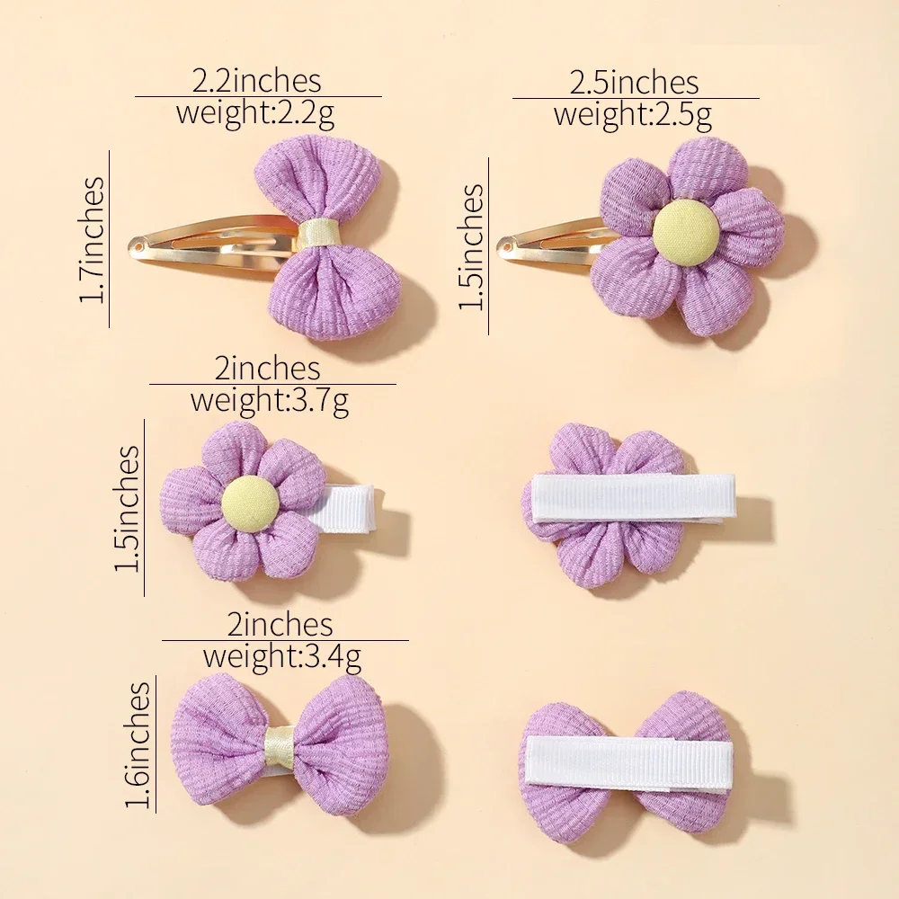 Horquillas para bebe con flores suaves - pasadores de tela tejida - imagen 4
