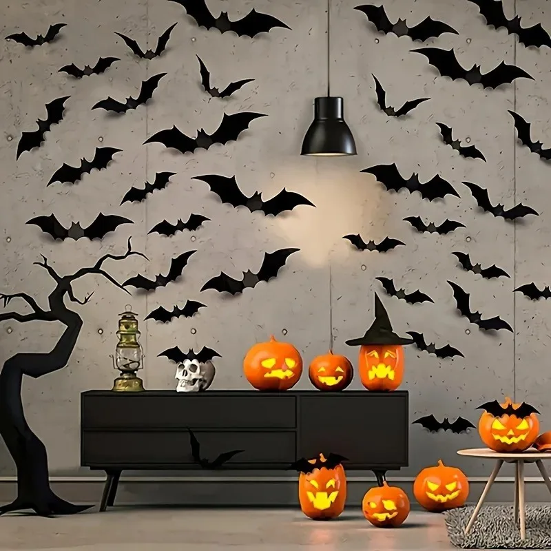 Murciélagos negros 3D para pared