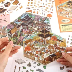 Juego de pegatinas con gatos para bebés – decoración retro mini