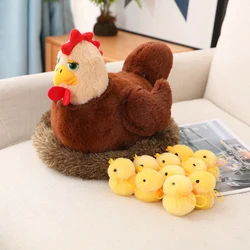 Peluche cisne familiar realista con nido, regalo reconfortante