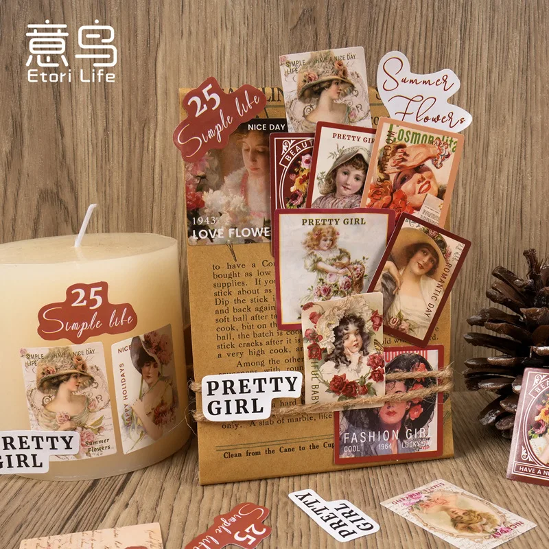 Pegatinas autoadhesivas Lady Pink decorativas para álbumes y diarios - imagen 5