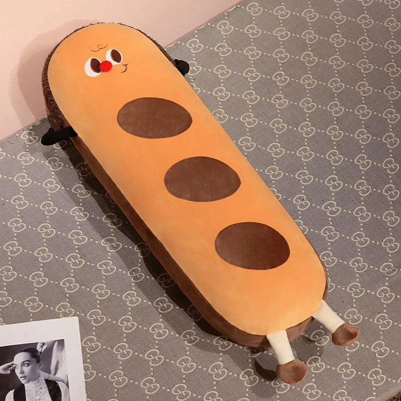Almohada peluche forma pan textura suave