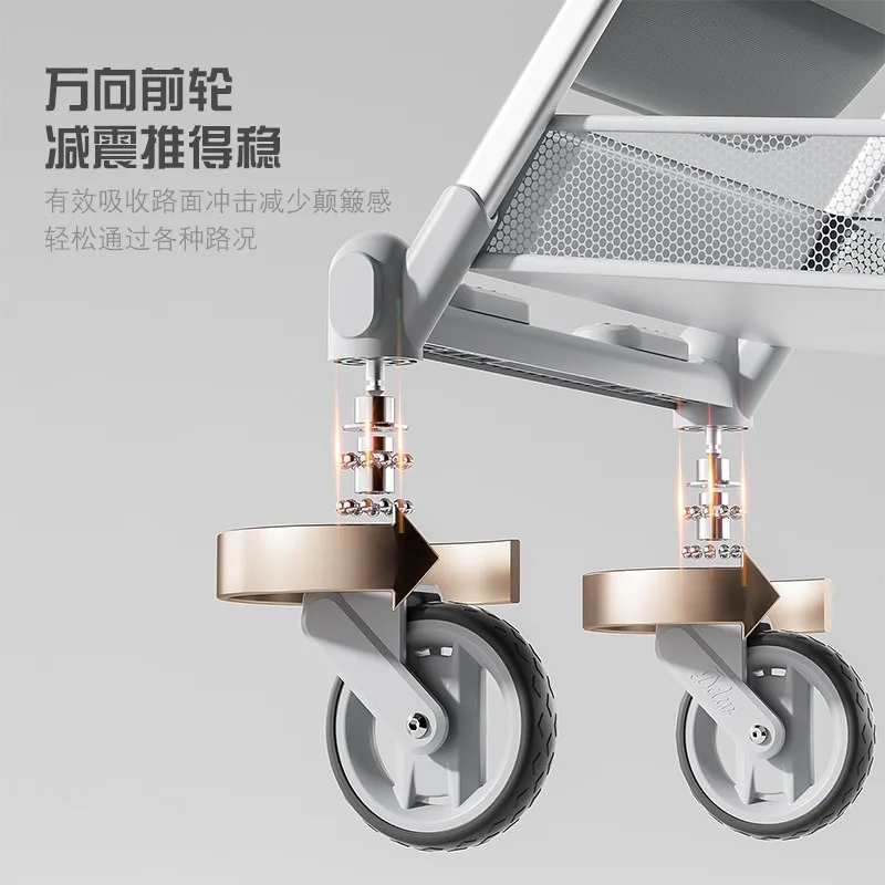 Carrito de bebé ligero en aluminio reversible, plegable y reclinable - imagen 4
