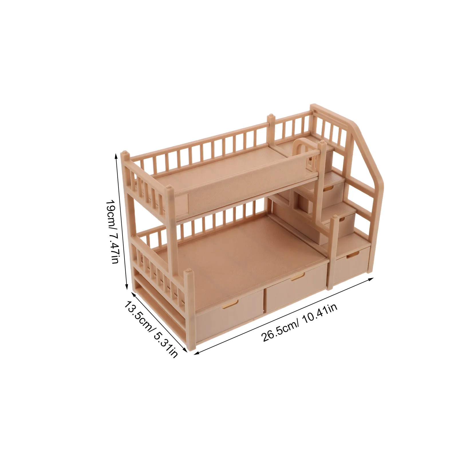 Cama litera para muñecas de madera con cajón amplio - imagen 3
