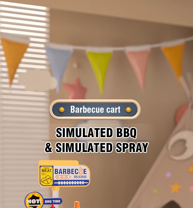 Vista del carro de barbacoa infantil