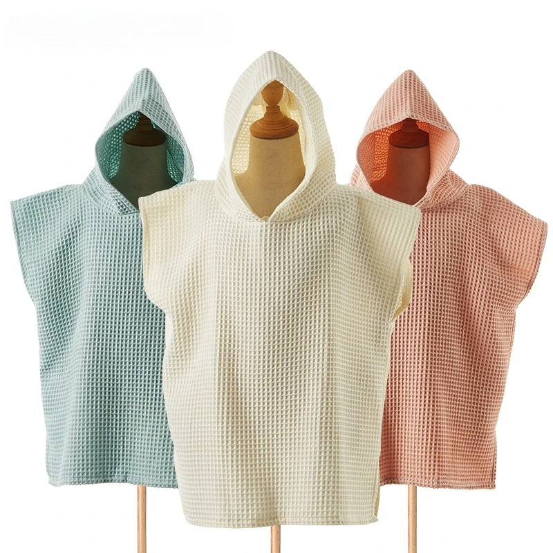 Toalla poncho con capucha de algodón para niños, bata de playa - imagen 2
