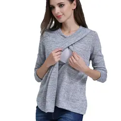 Camiseta de lactancia manga larga cómoda para otoño e invierno