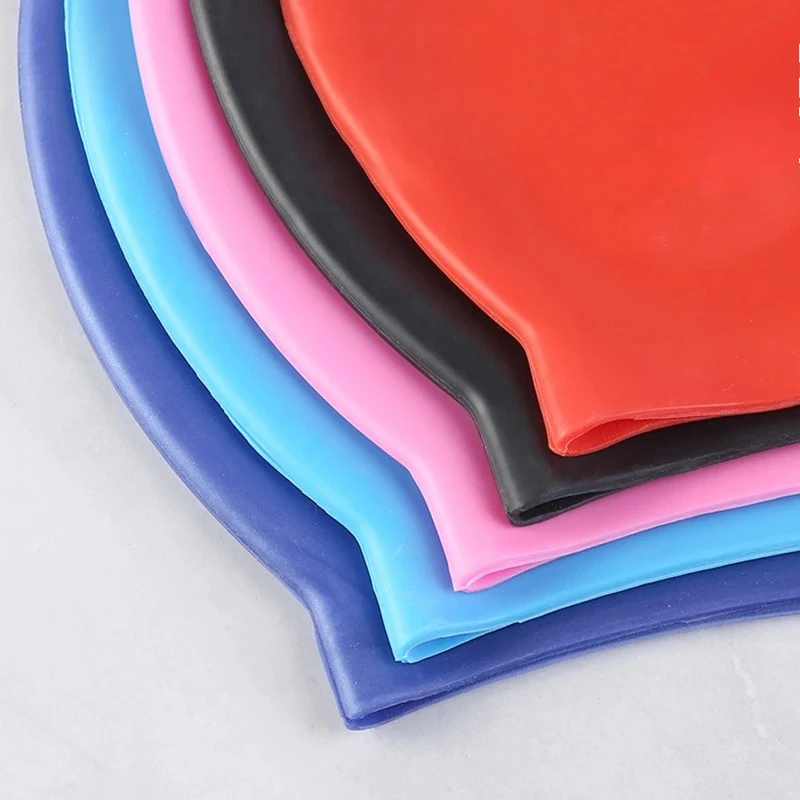 Gorro de natación de silicona impermeable elástico para adultos y niños - imagen 3