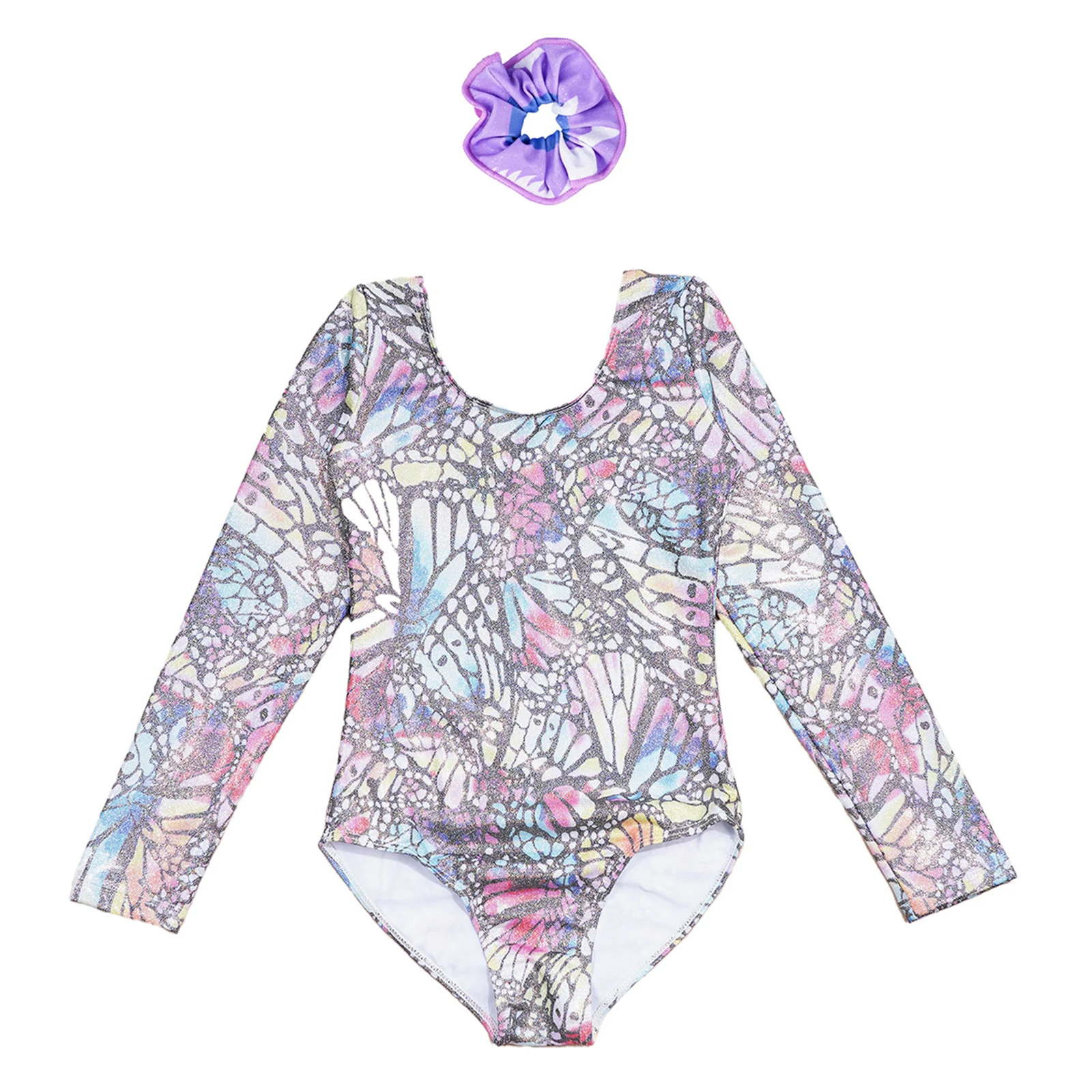 Maillot de gimnasia y ballet manga larga brillante para niñas - imagen 2