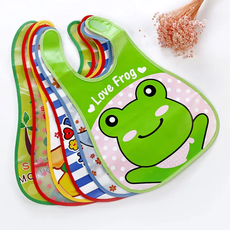 Baberos ajustables impermeables de EVA para bebés con dibujos