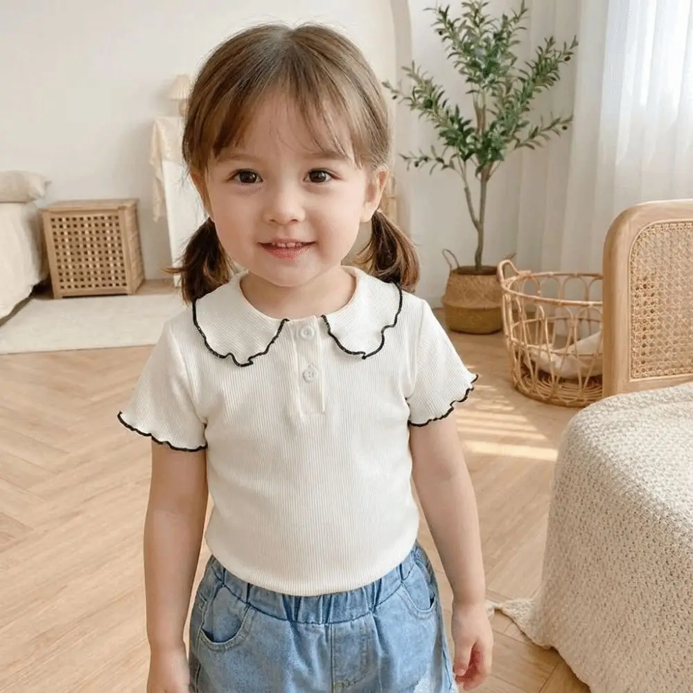 Camiseta de niño manga corta suave con cuello dulce para verano - imagen 5
