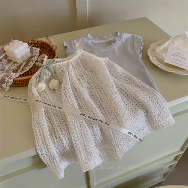 Conjunto bebé falda y top de punto azul marino tulipán verano - imagen 2