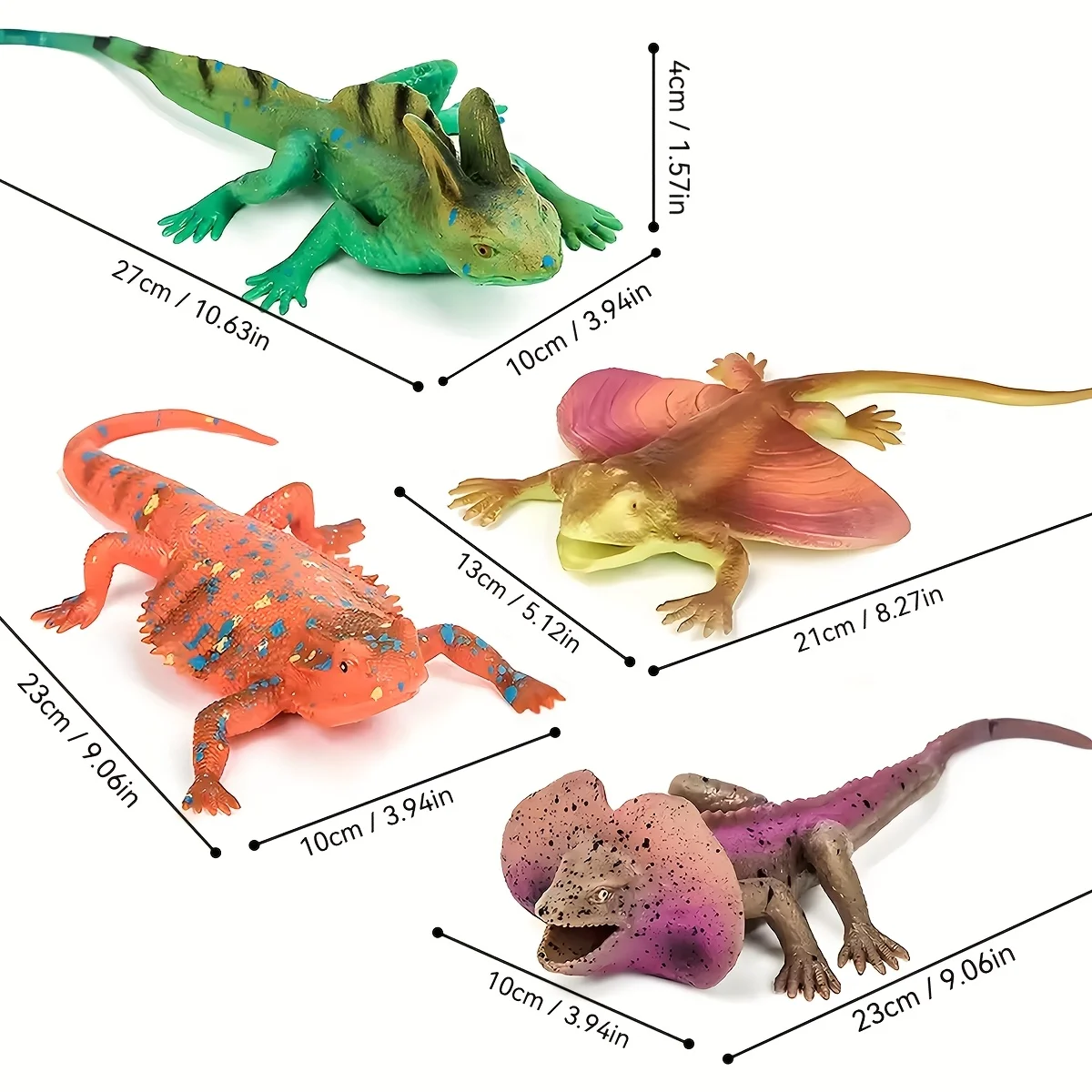 Lagarto realista en textura TPR suave