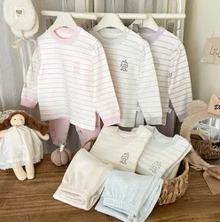 MILANCEL Pijama de algodón a rayas para niños y niñas