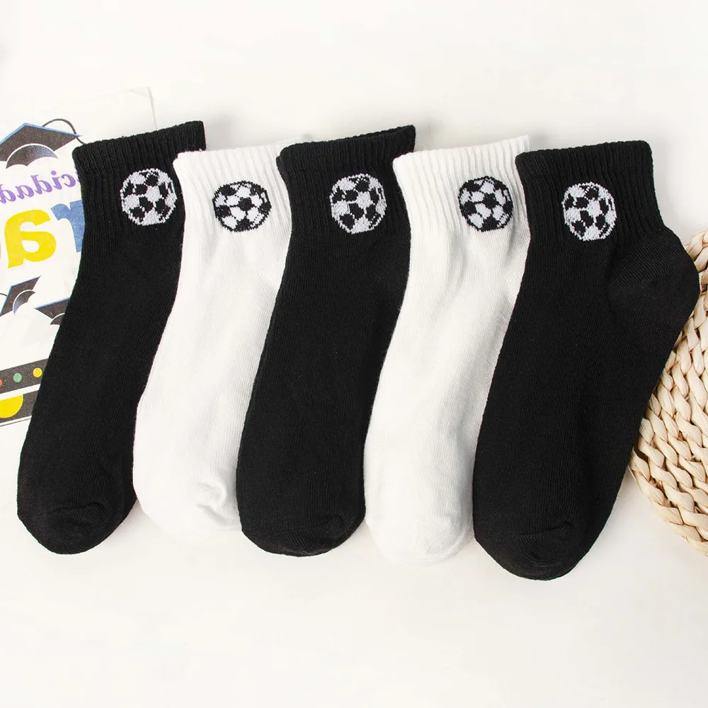 Calcetines de fútbol bicolor negro y blanco unisex para niños - imagen 4