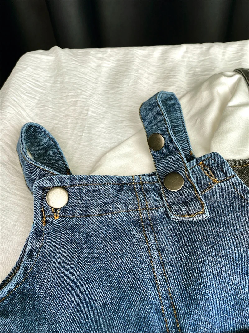 Monos vaqueros con tirantes para bebés – estilo casual verano - imagen 2