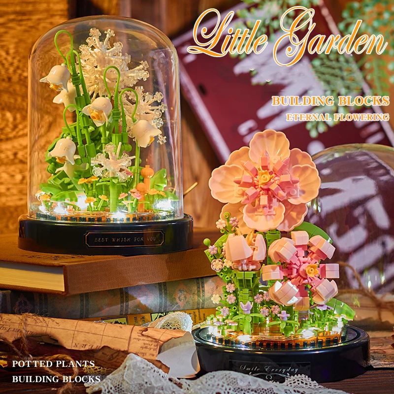 Bloques de construcción de flores para niñas y decoración navideña - imagen 3