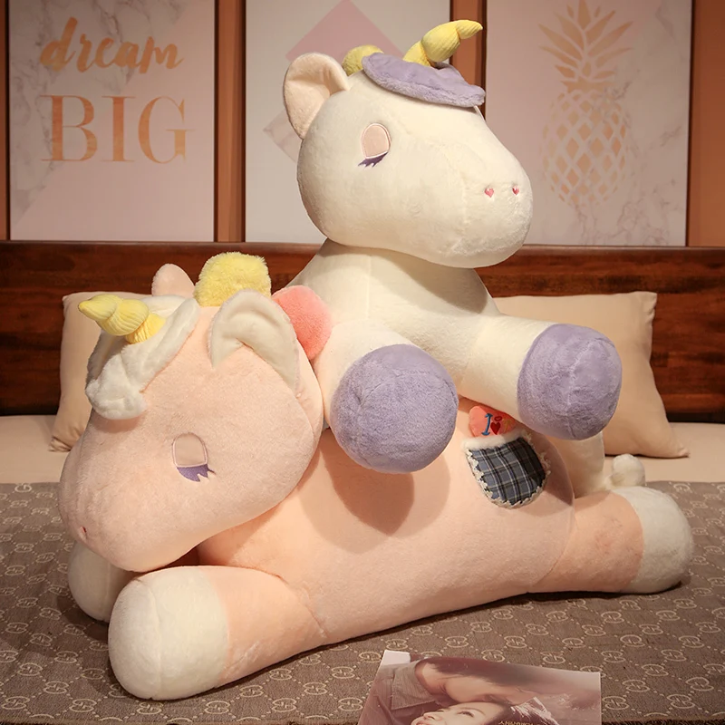 Peluche unicornio tumbado suave para almohada y regalos de cumpleaños - imagen 4