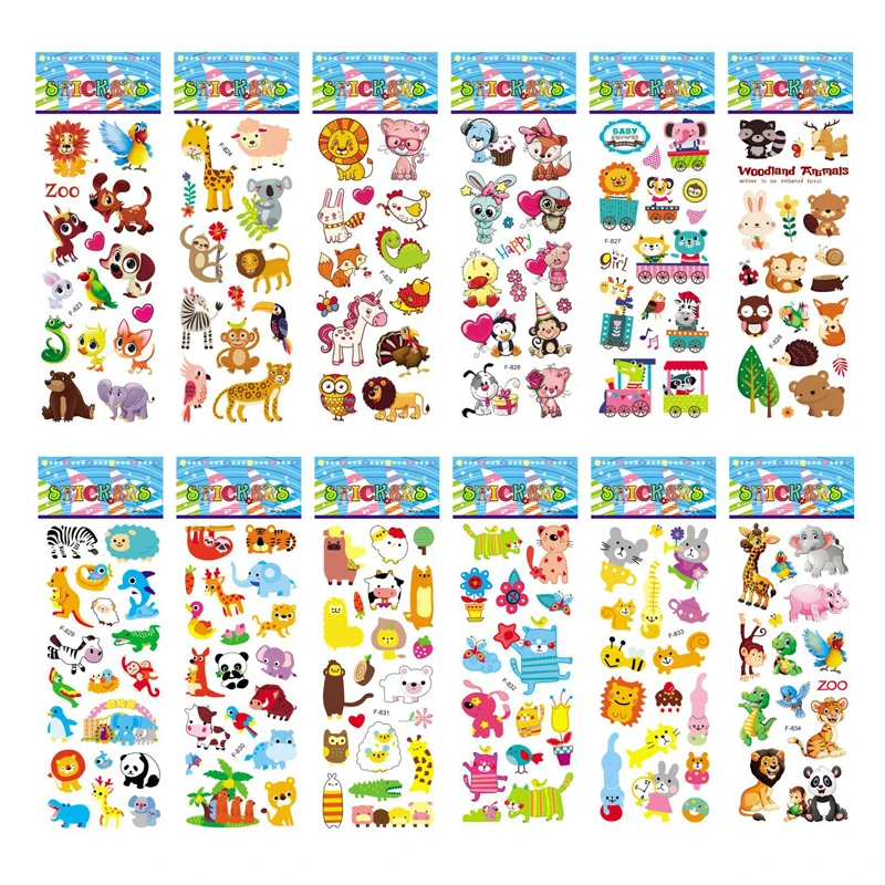 Pegatinas hinchadas de dibujos animados para álbum de recortes - imagen 2