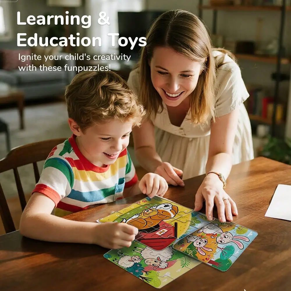 Rompecabezas de granja con animales educativo para niños pequeños - imagen 4