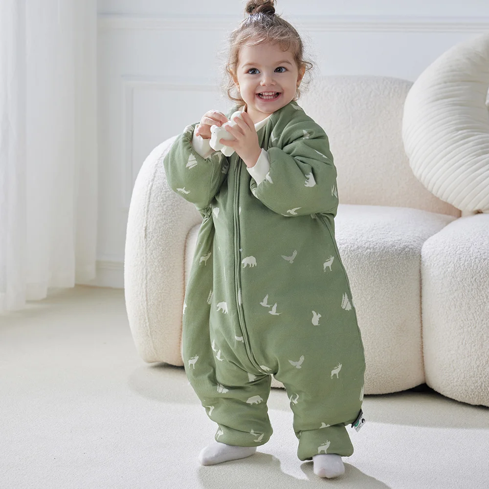 Estampado de verduras verdes en saco de dormir