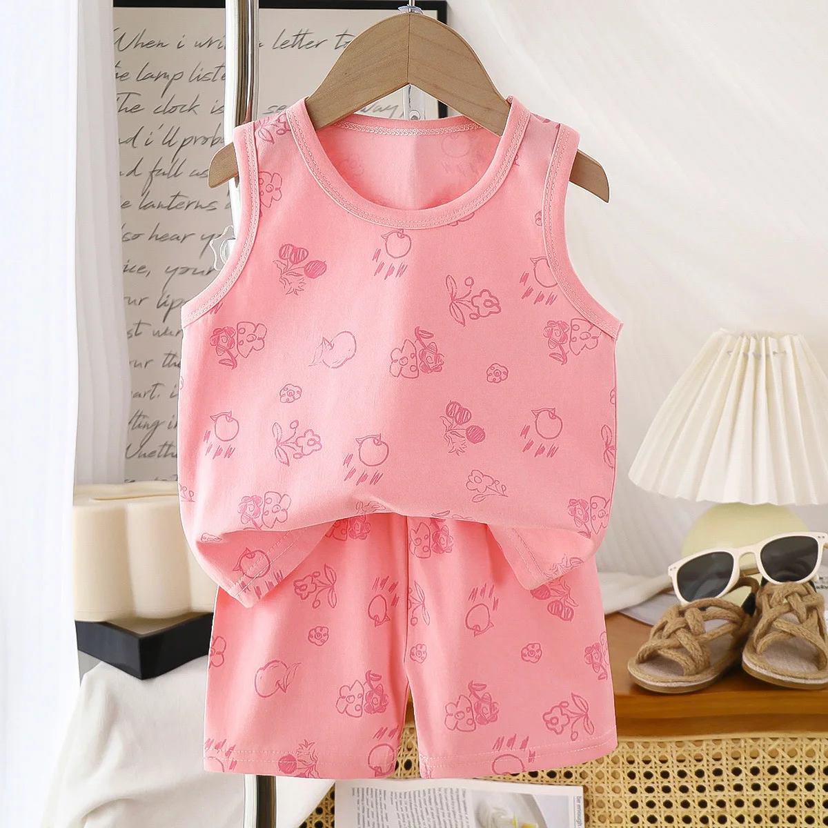 Conjunto chaleco niño de algodón transpirable manga corta verano - imagen 4