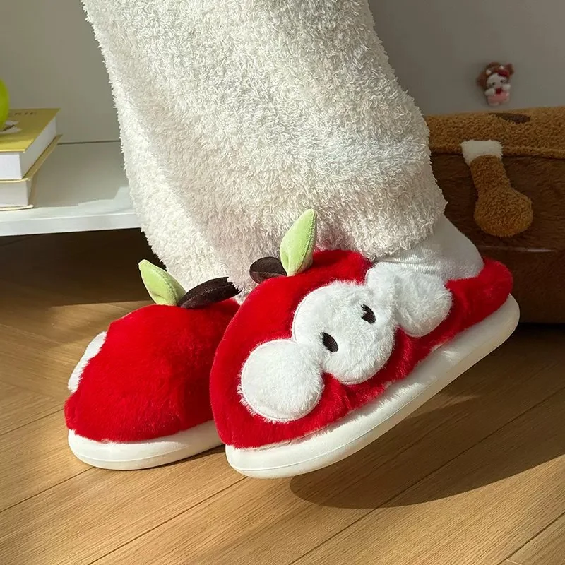 Zapatillas de casa de felpa con diseño de fruta para mujer - imagen 2
